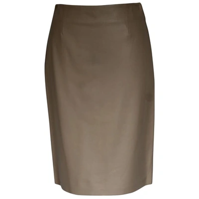 Pre-owned Moschino Cheap And Chic Leather Skirt In Beige