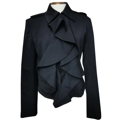 Pre-owned Saint Laurent Wool Short Waistcoat In Black