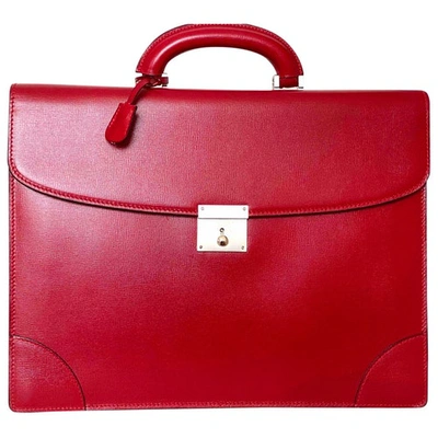 Pre-owned Valextra Leather Satchel In Red