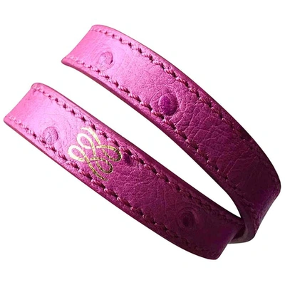 Pre-owned Lancel Leather Bracelet In Pink