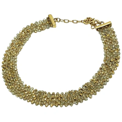 Pre-owned Swarovski Crystal Necklace In Gold