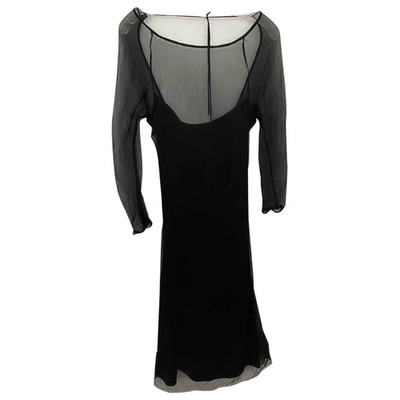 Pre-owned Aspesi Silk Mid-length Dress In Black