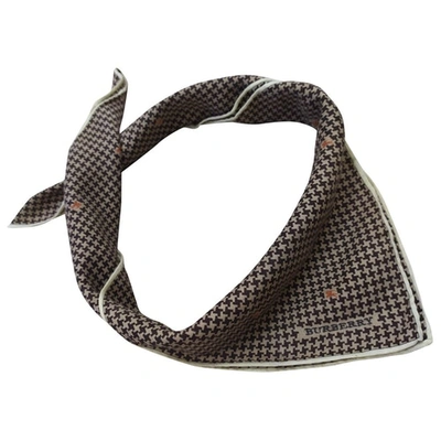 Pre-owned Burberry Linen Scarf & Pocket Square In Brown