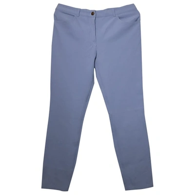 Pre-owned Escada Slim Trousers In Blue