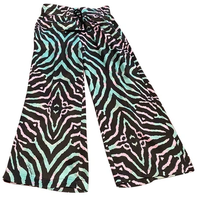 Pre-owned Just Cavalli Silk Straight Pants In Other