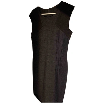 Pre-owned Maje Wool Mid-length Dress In Anthracite
