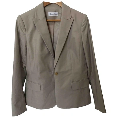 Pre-owned Calvin Klein Beige Polyester Jacket