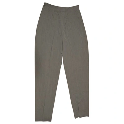 Pre-owned Max Mara Straight Trousers In Khaki