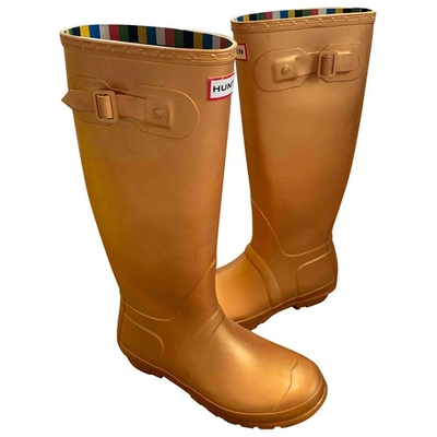 Pre-owned Hunter Gold Rubber Boots