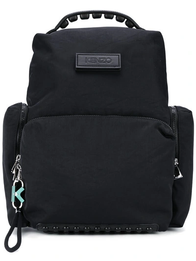 Kenzo Black Nylon Solid Backpack