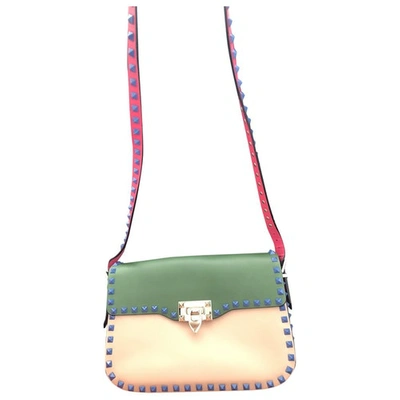Pre-owned Valentino Garavani Rockstud Leather Handbag In Multicolour