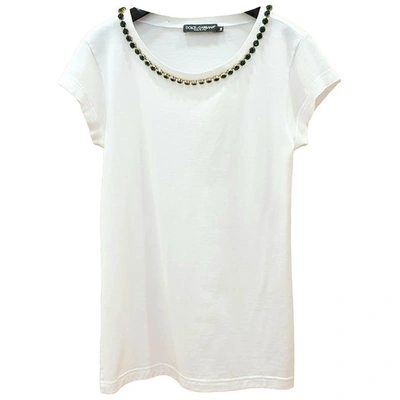 Pre-owned Dolce & Gabbana White Cotton Top