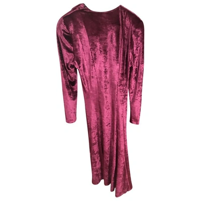 Pre-owned Krizia Velvet Mid-length Dress In Purple