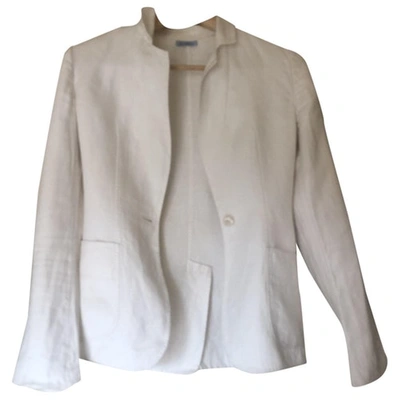 Pre-owned Malo Linen Jacket In White
