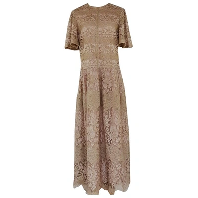 Pre-owned Valentino Lace Mid-length Dress In Beige