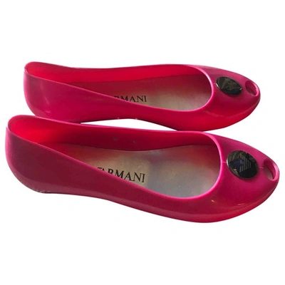 Pre-owned Emporio Armani Ballet Flats In Pink