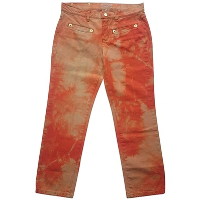 Pre-owned Iceberg Straight Jeans In Orange