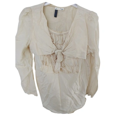 Pre-owned Hoss Intropia Gold Cotton Top