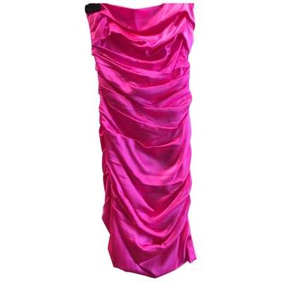 Pre-owned Dolce & Gabbana Silk Mini Dress In Pink
