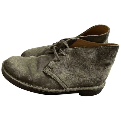 Pre-owned Clarks Grey Suede Ankle Boots