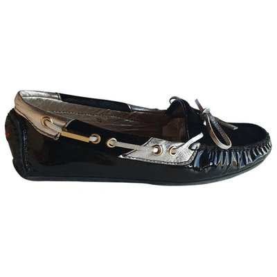 Pre-owned Serafini Leather Flats In Black