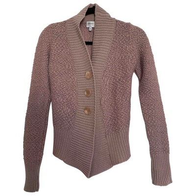 Pre-owned Armani Collezioni Wool Cardigan In Pink
