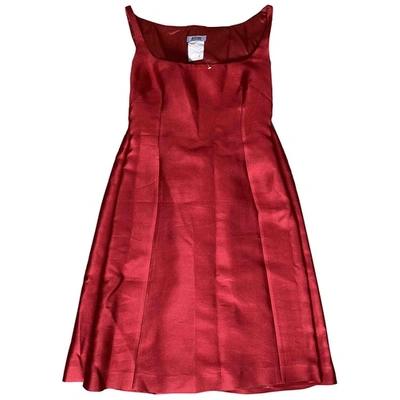 Pre-owned Moschino Cheap And Chic Silk Mid-length Dress In Red