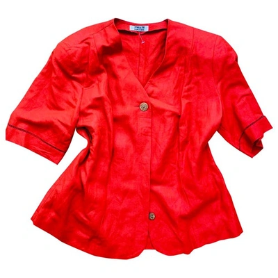 Pre-owned Krizia Linen Blazer In Red