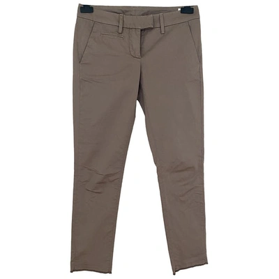 Pre-owned Dondup Straight Trousers In Beige