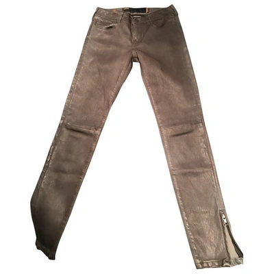 Pre-owned Notify Leather Trousers In Black