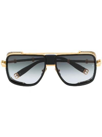 Balmain Eyewear X Akoni Gradient Tinted Oversized Sunglasses In Black