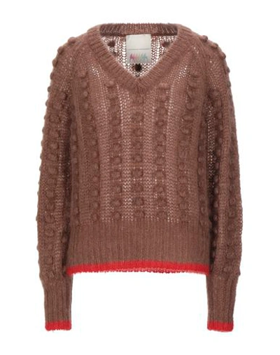 Marco De Vincenzo Sweaters In Cocoa