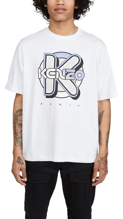 Kenzo Men's Short Sleeve T-shirt Crew Neckline Jumper Wetsuit In White