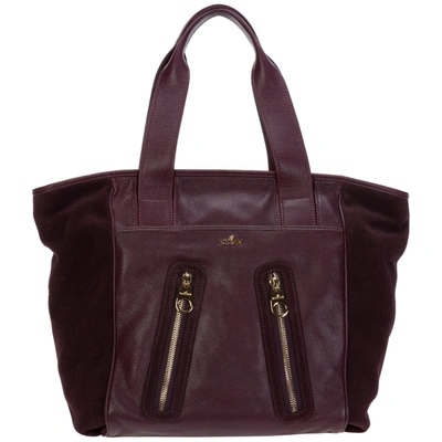 Hogan Women's Leather Shoulder Bag In Purple