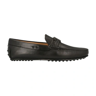 Tod's Men's Leather Loafers Moccasins  Gommini In Nero