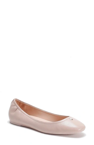 Kate Spade Kora Leather Ballet Flat In Pale Vellum Leather