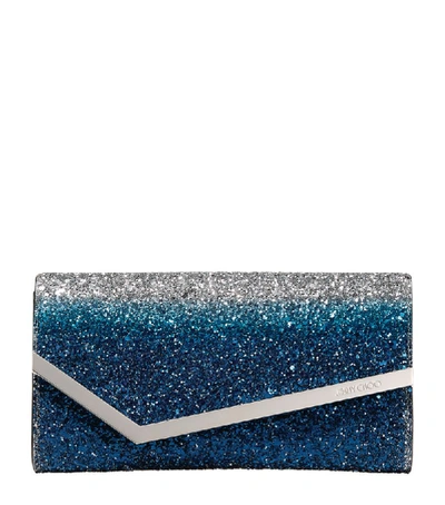 Jimmy Choo Emmie Denim And Silver Dynamic Coarse Glitter