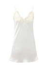 La Perla Maison Embroidered Silk-satin Nightdress In Weiss