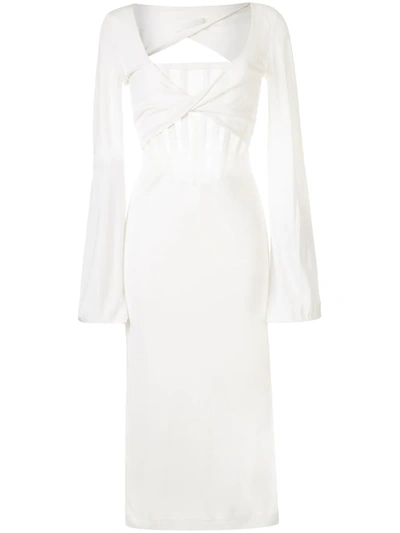Dion Lee Sheer-panel Midi Dress In White