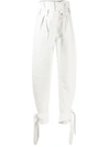Attico Belted High Waisted Trousers In White