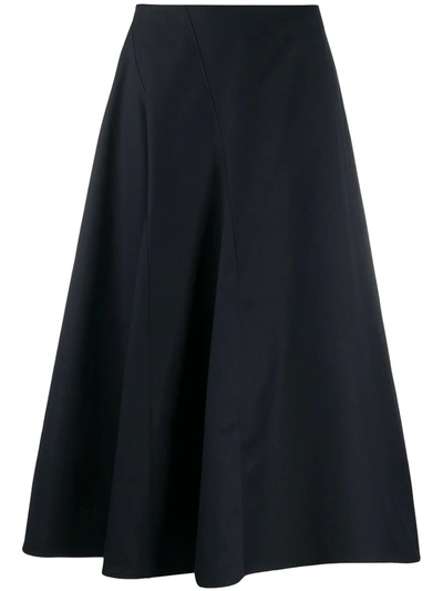 Deveaux Flared Midi Skirt In Black