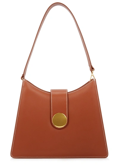 Elleme Cat Volcano Medium Leather Shoulder Bag In Tan