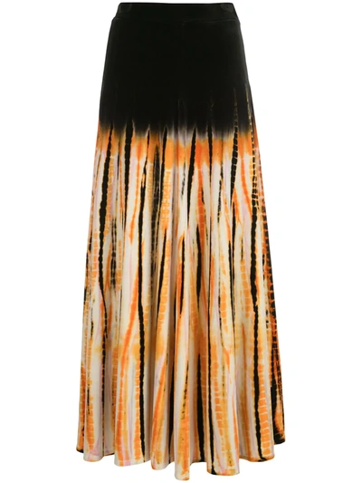 Proenza Schouler Tie-dyed Velvet Maxi Skirt In White