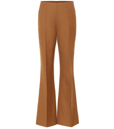 Joseph Talou Stretch-wool Flared Pants In Light Brown