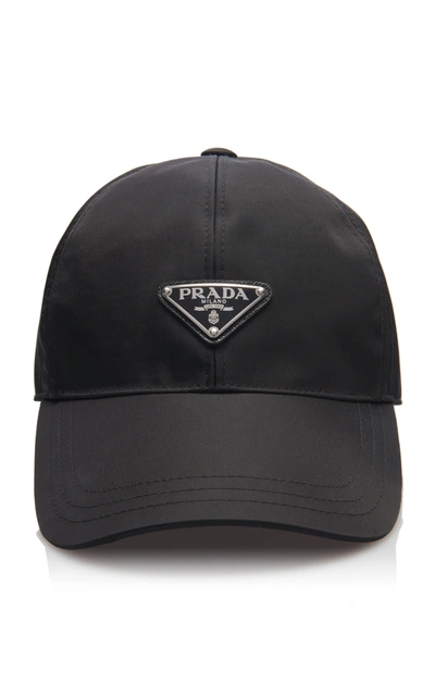Prada Logo-detailed Nylon Cap In Black