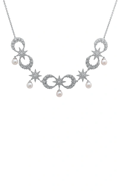 Colette Jewelry Women's Moon 18k White Gold And Diamond Necklace