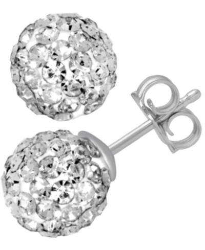 Essentials Crystal Fireball Stud Earrings In Gold-plate In Silver