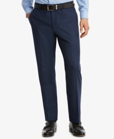 Tommy Hilfiger Men's Modern-fit Flex Stretch Black Tuxedo Pants In Navy