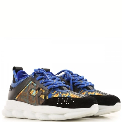 Versace Kids Chain Reaction Trainers Size: 36, In Blue