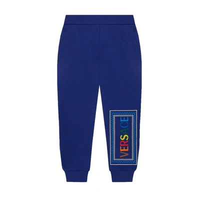 Versace Kids' Boys Cotton Logo Joggers In Blue